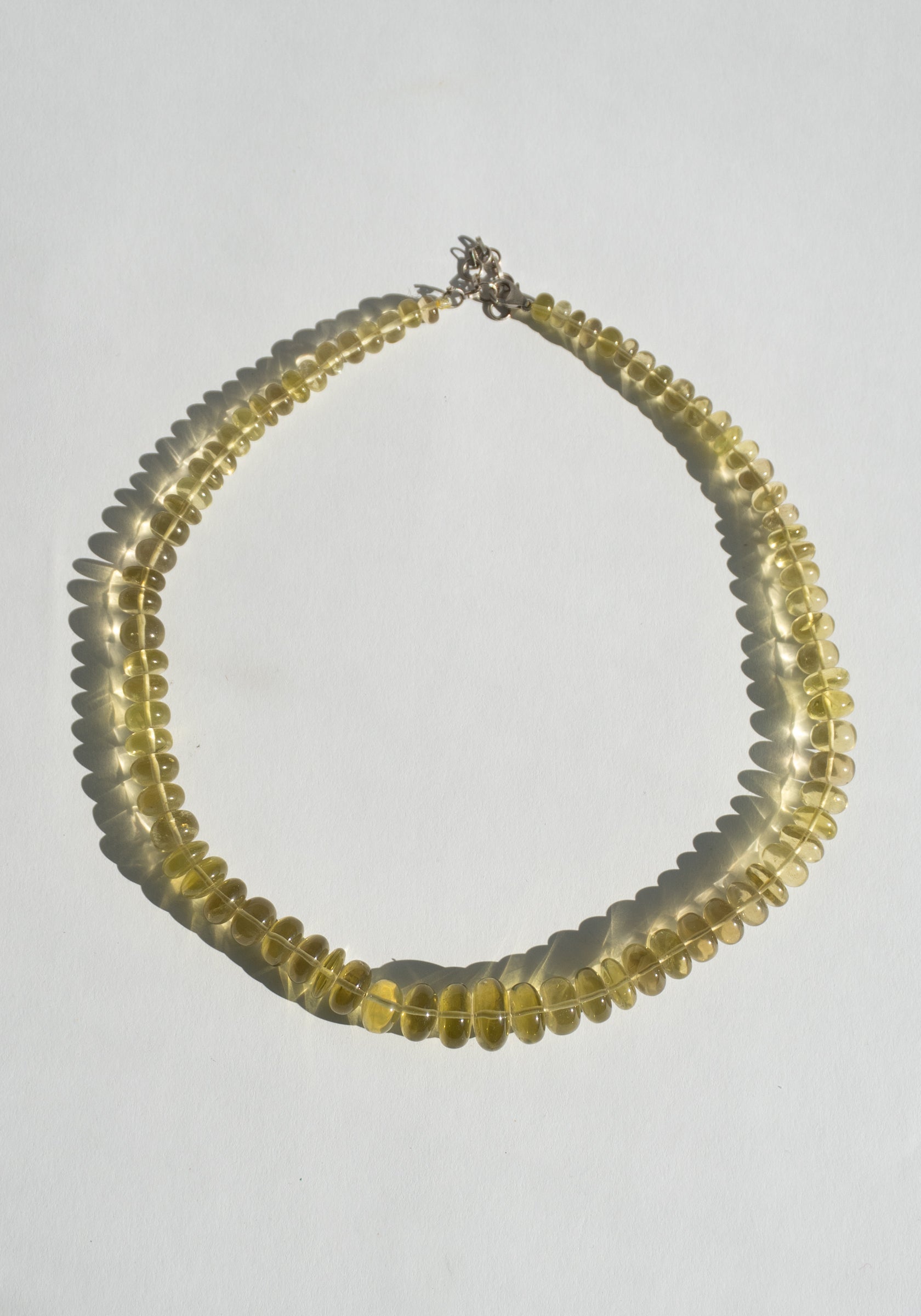 Polished Citrine Beaded Necklace