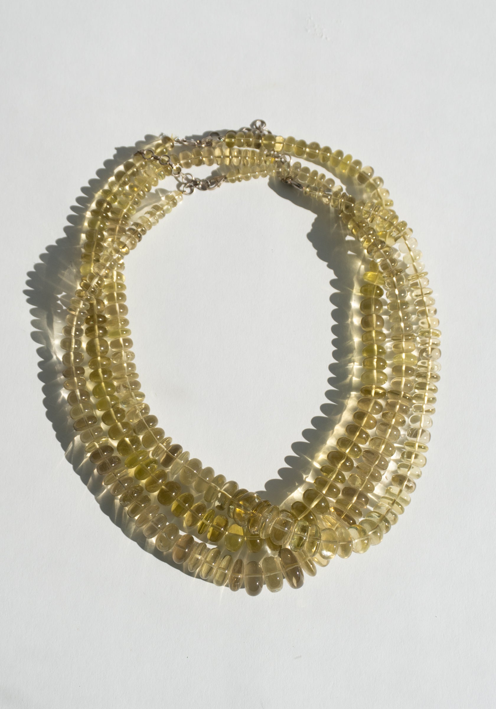 Polished Citrine Beaded Necklace