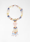 Rose Quartz Beaded Tassel Necklace
