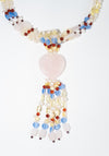 Rose Quartz Beaded Tassel Necklace