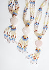 Rose Quartz Beaded Tassel Necklace