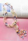 Rose Quartz Beaded Tassel Necklace