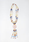 Rose Quartz Beaded Tassel Necklace