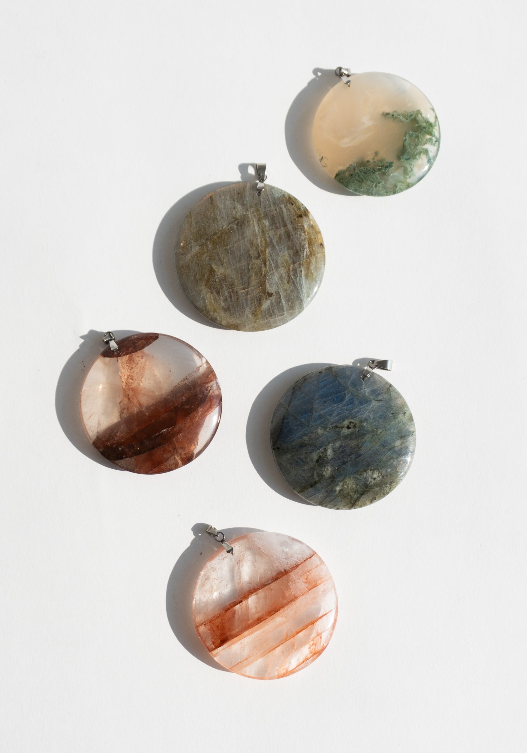 Labradorite Moon Pendant