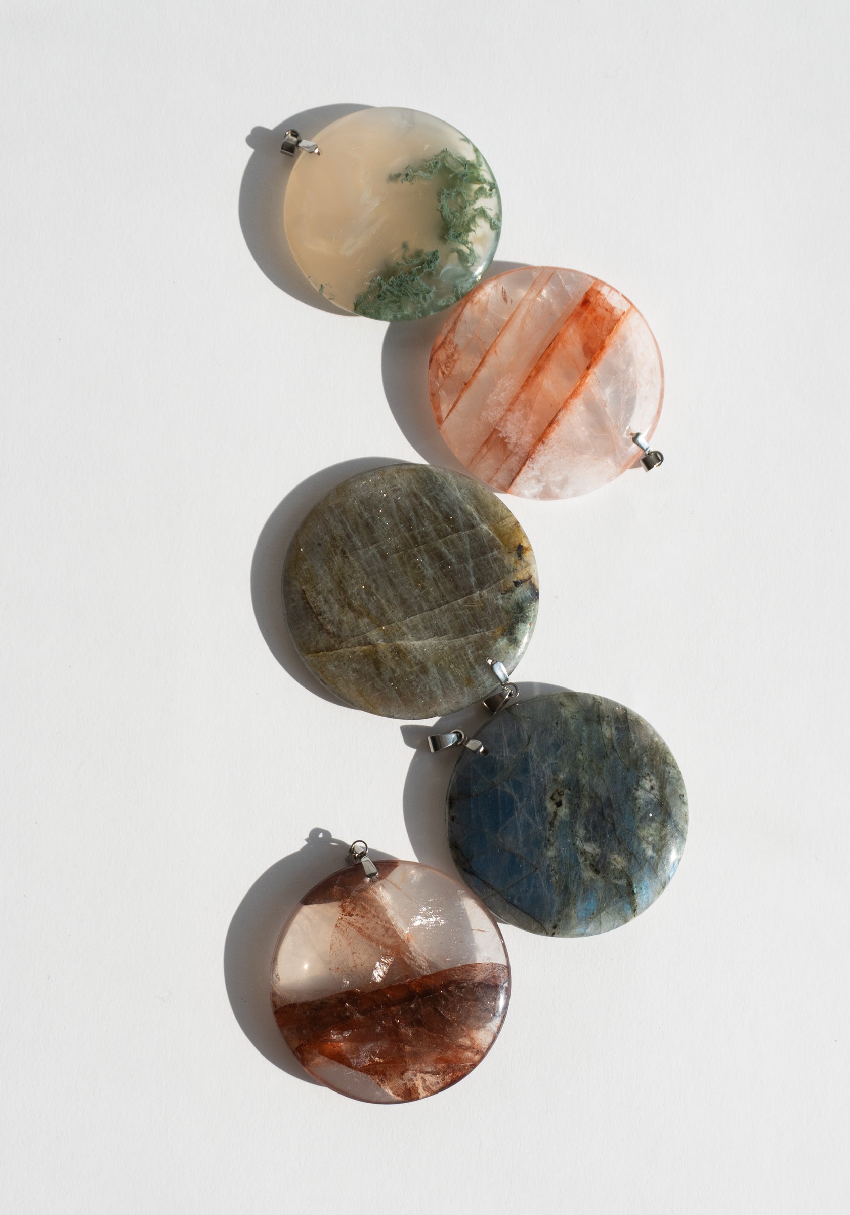 Blood Quartz Moon Pendant