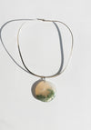 Moss Agate Moon Pendant