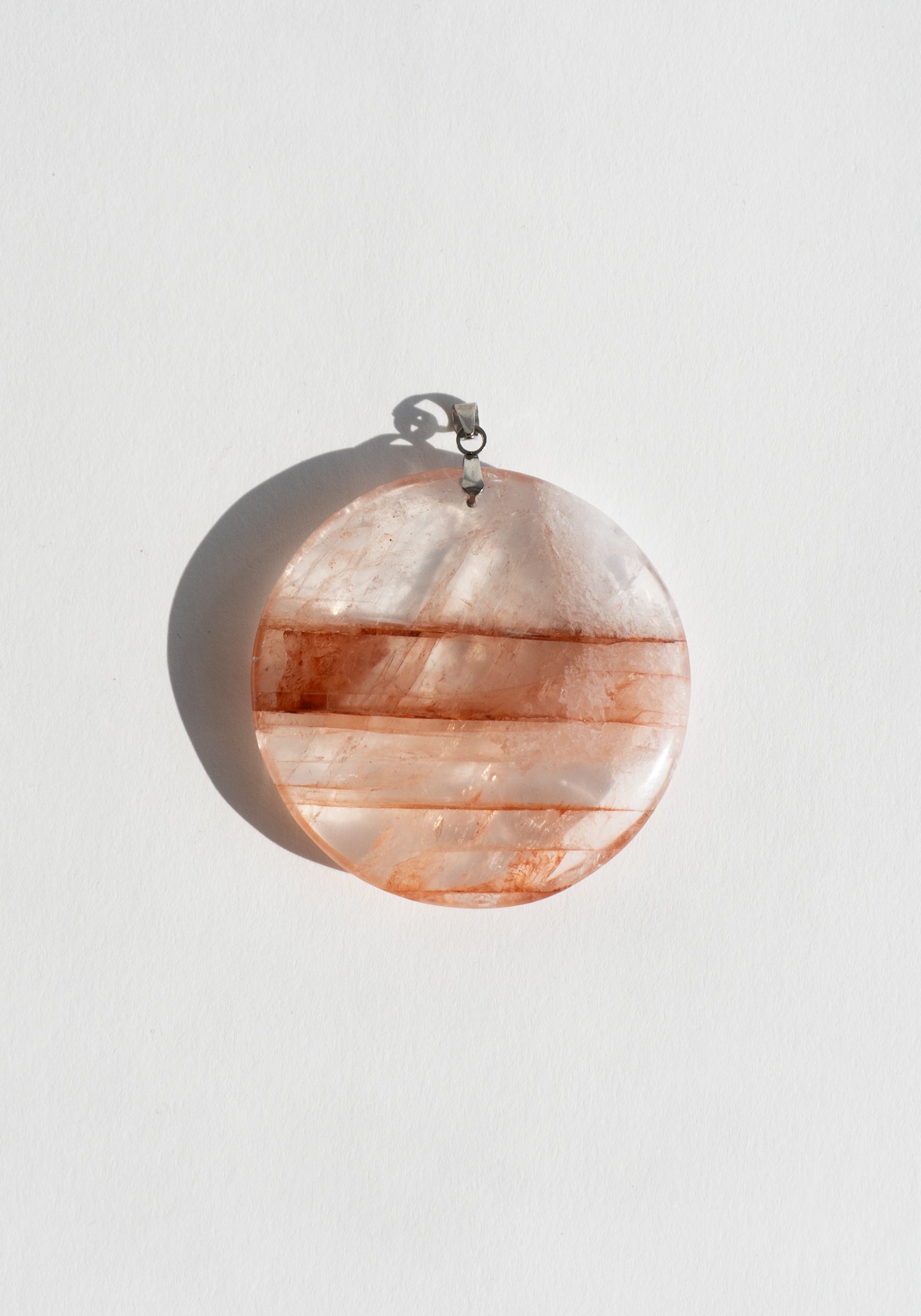 Fire Quartz Moon Pendant