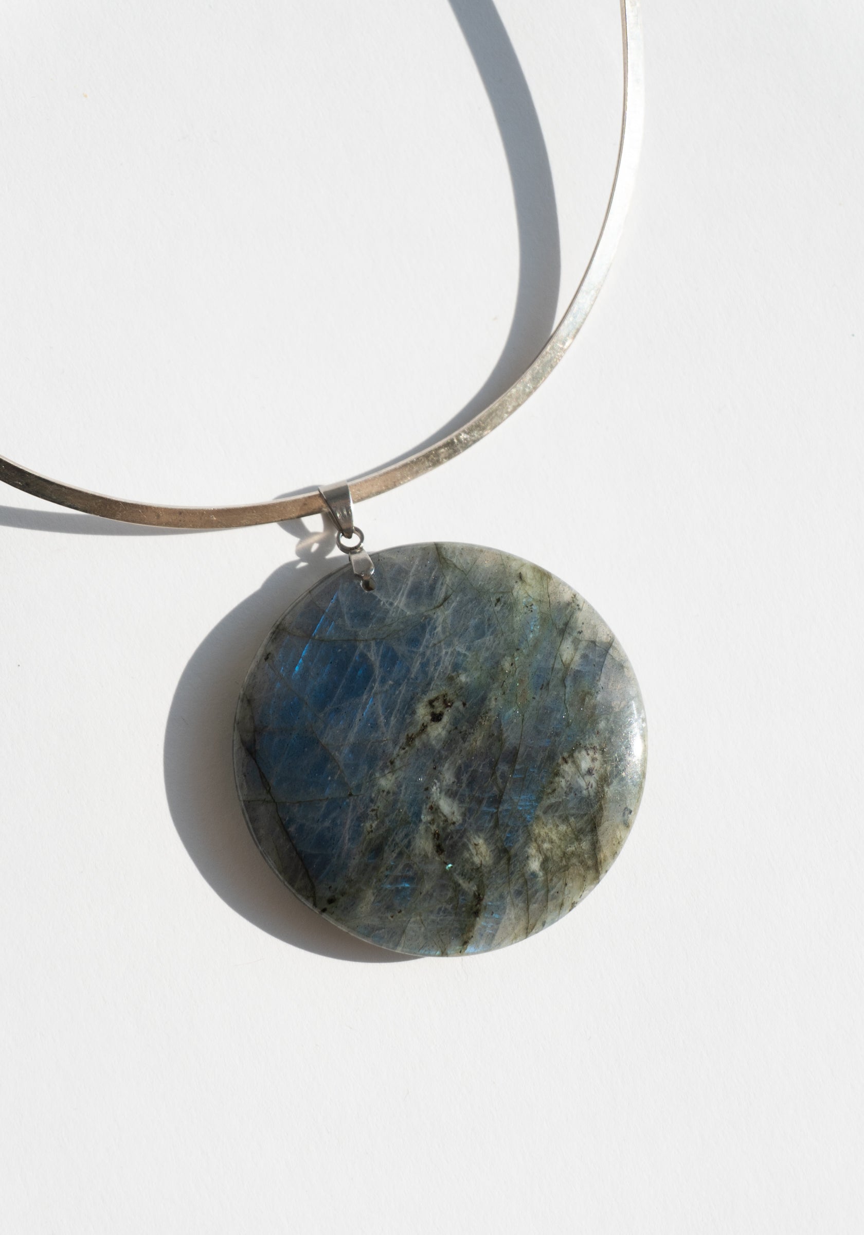 Labradorite Moon Pendant