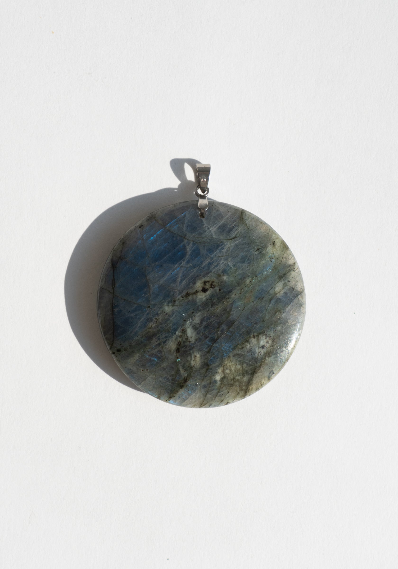 Labradorite Moon Pendant