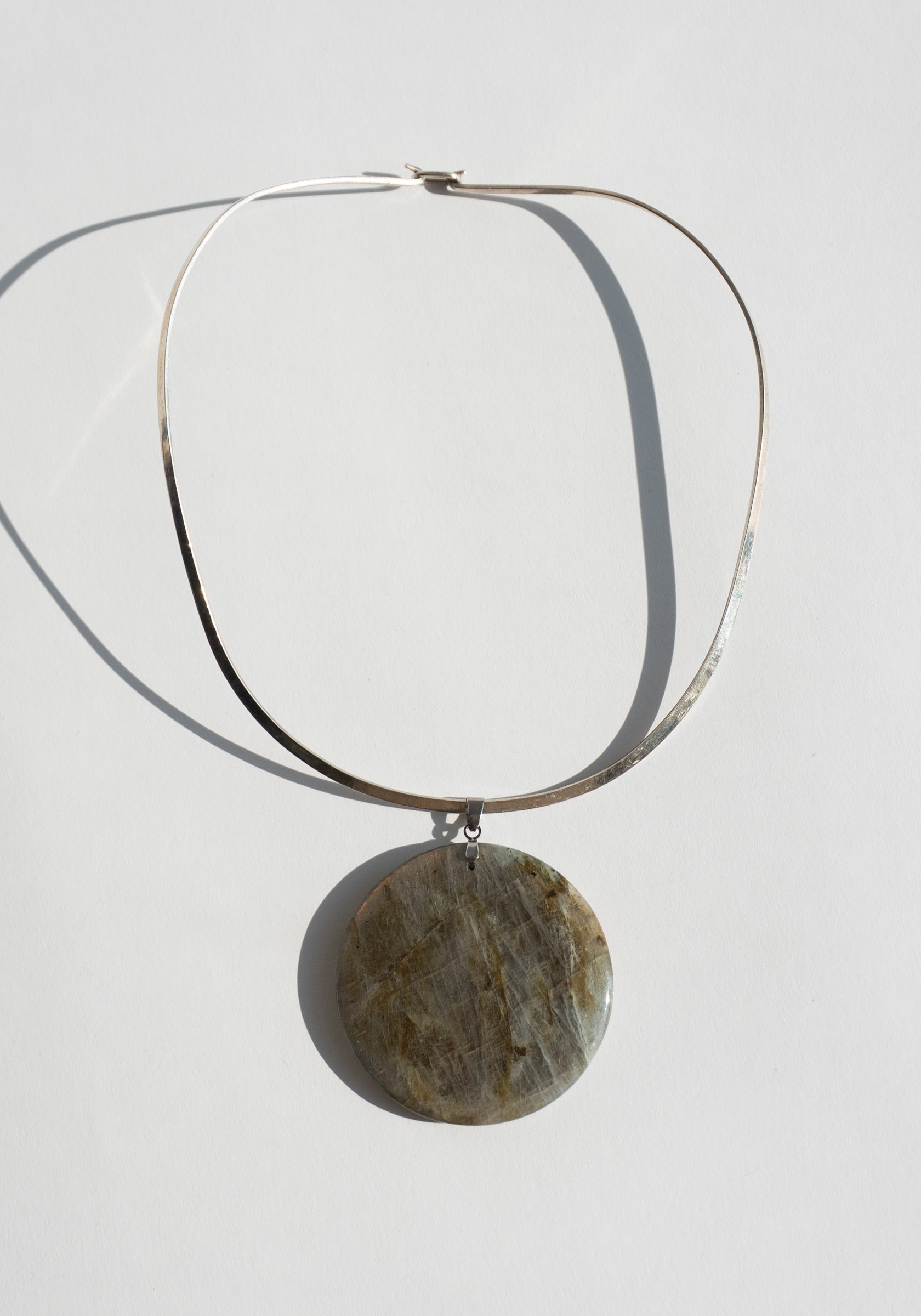 Sunset Labradorite Moon Pendant