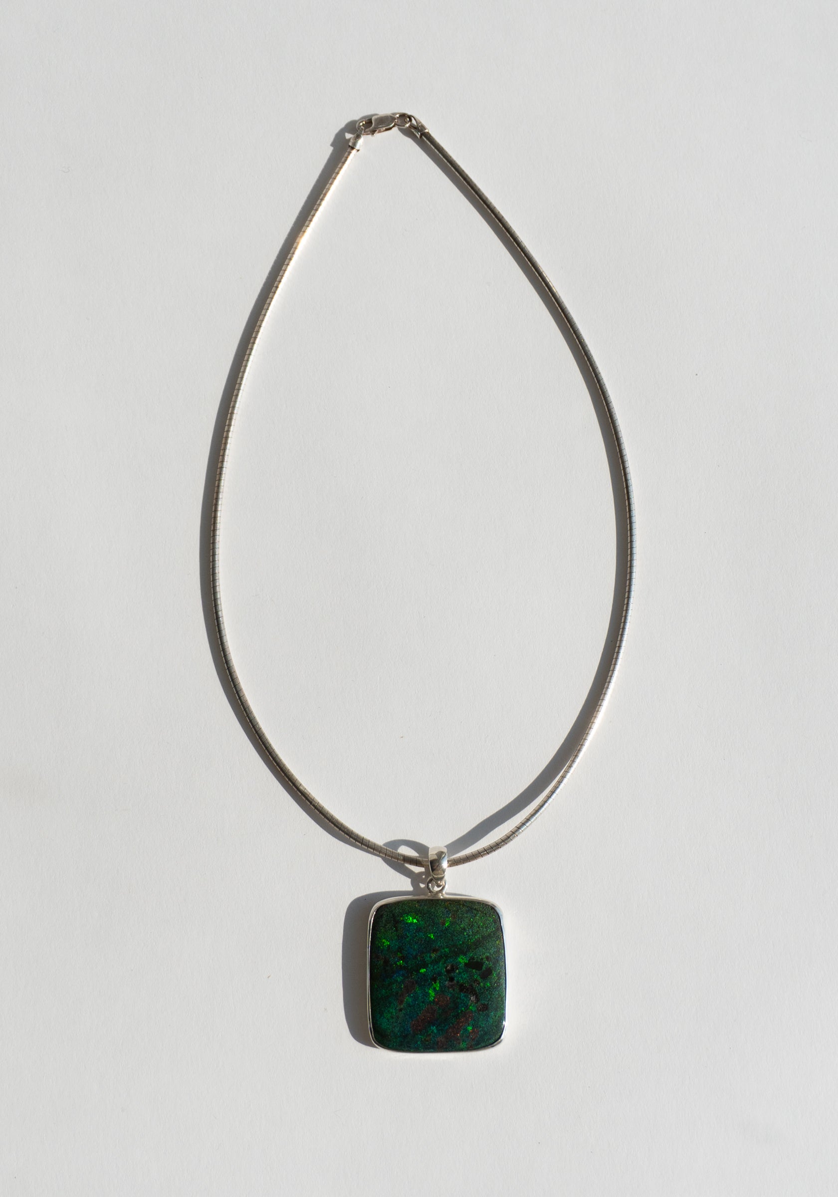 Green Australian Opal Pendant Necklace