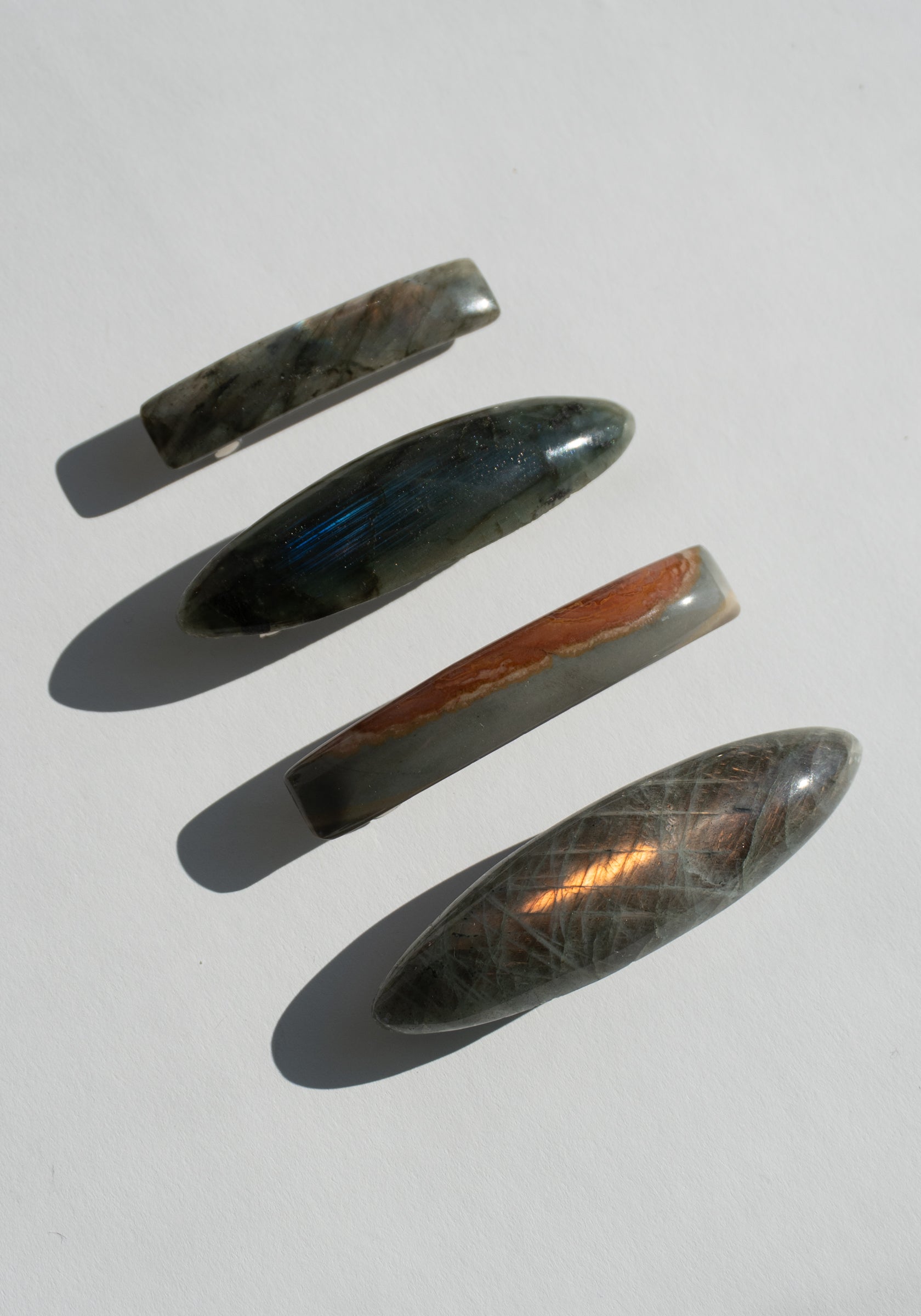 Blue Stone Hair Clips