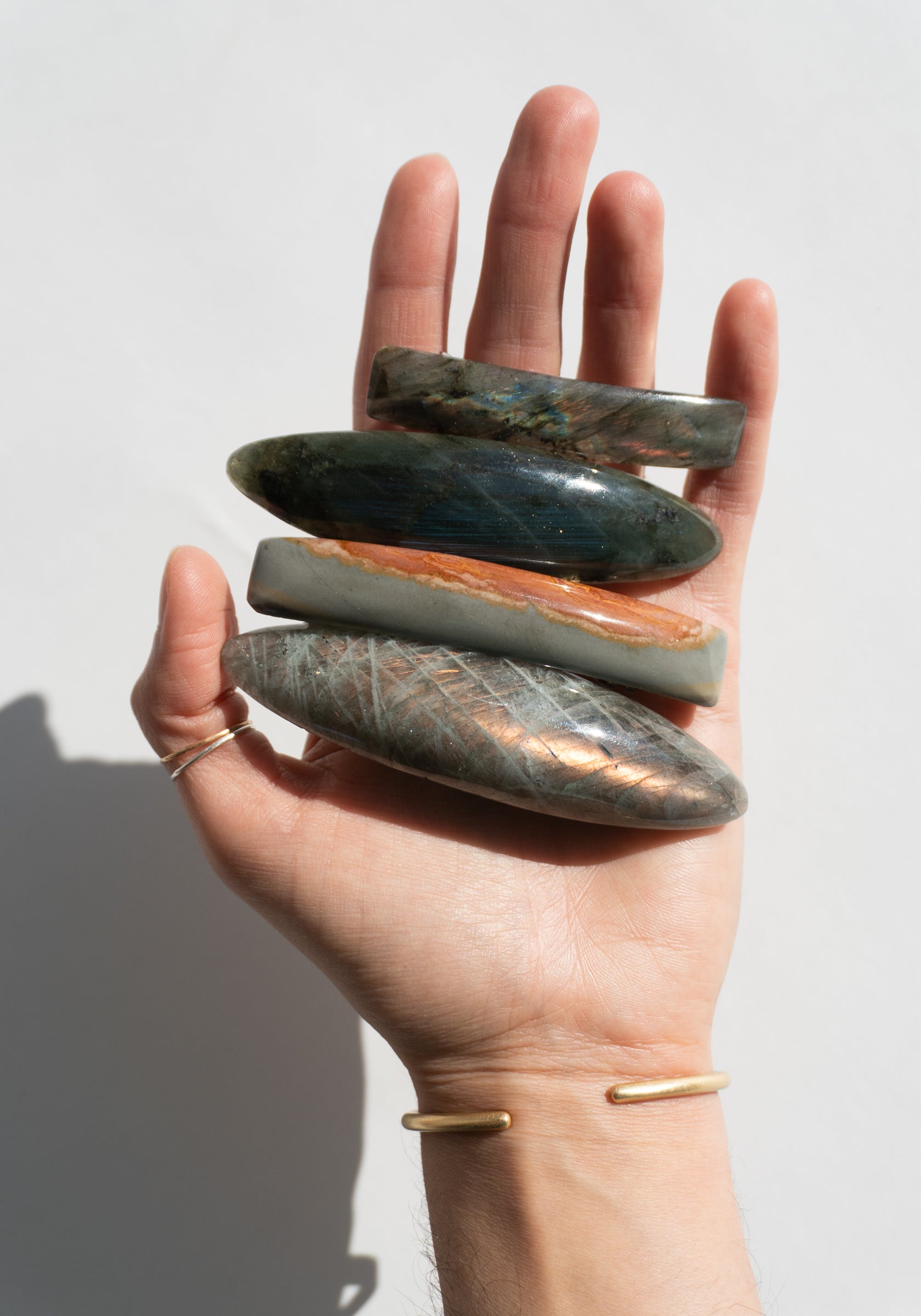 Blue Stone Hair Clips