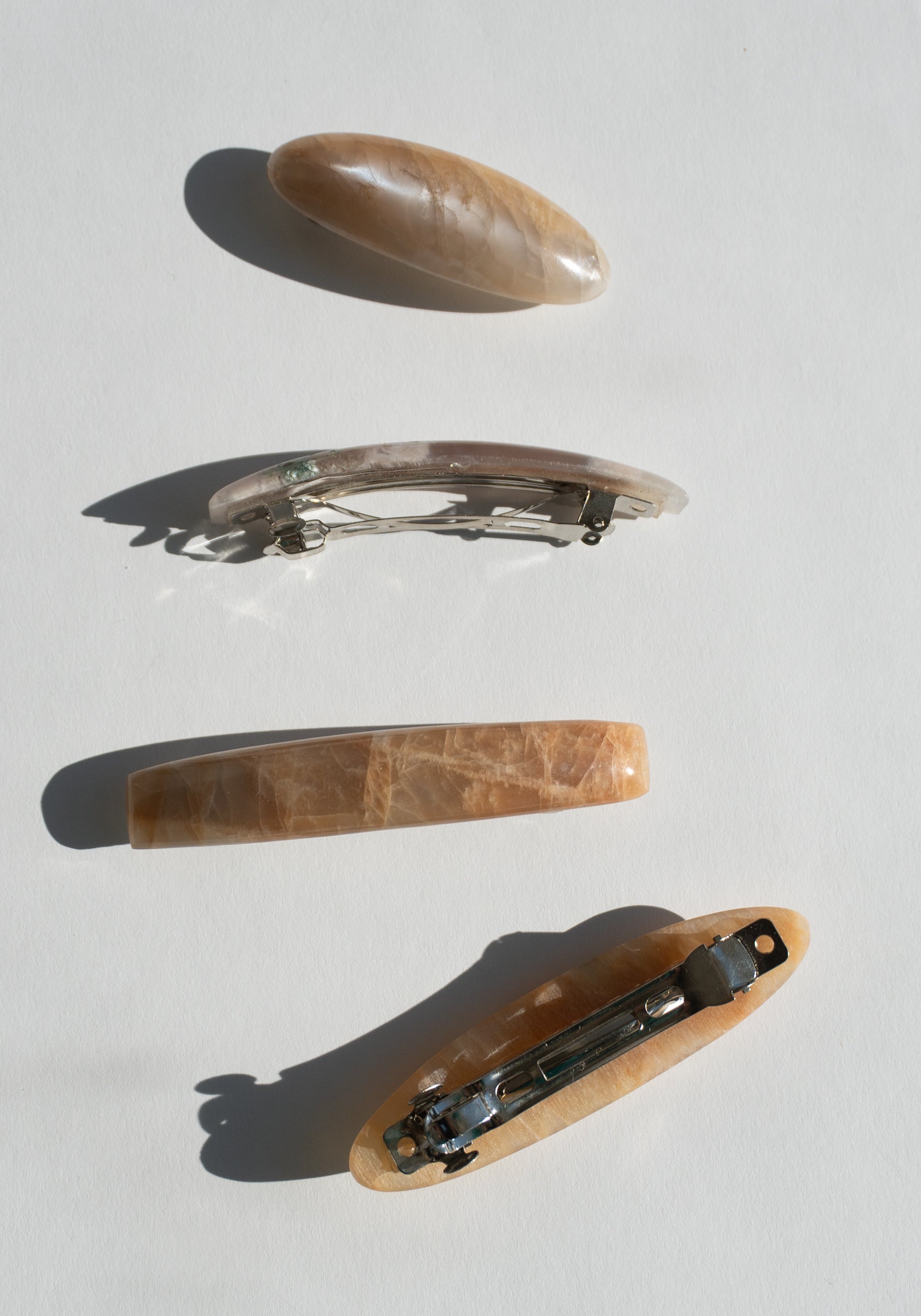 Pink Stone Hair Clips