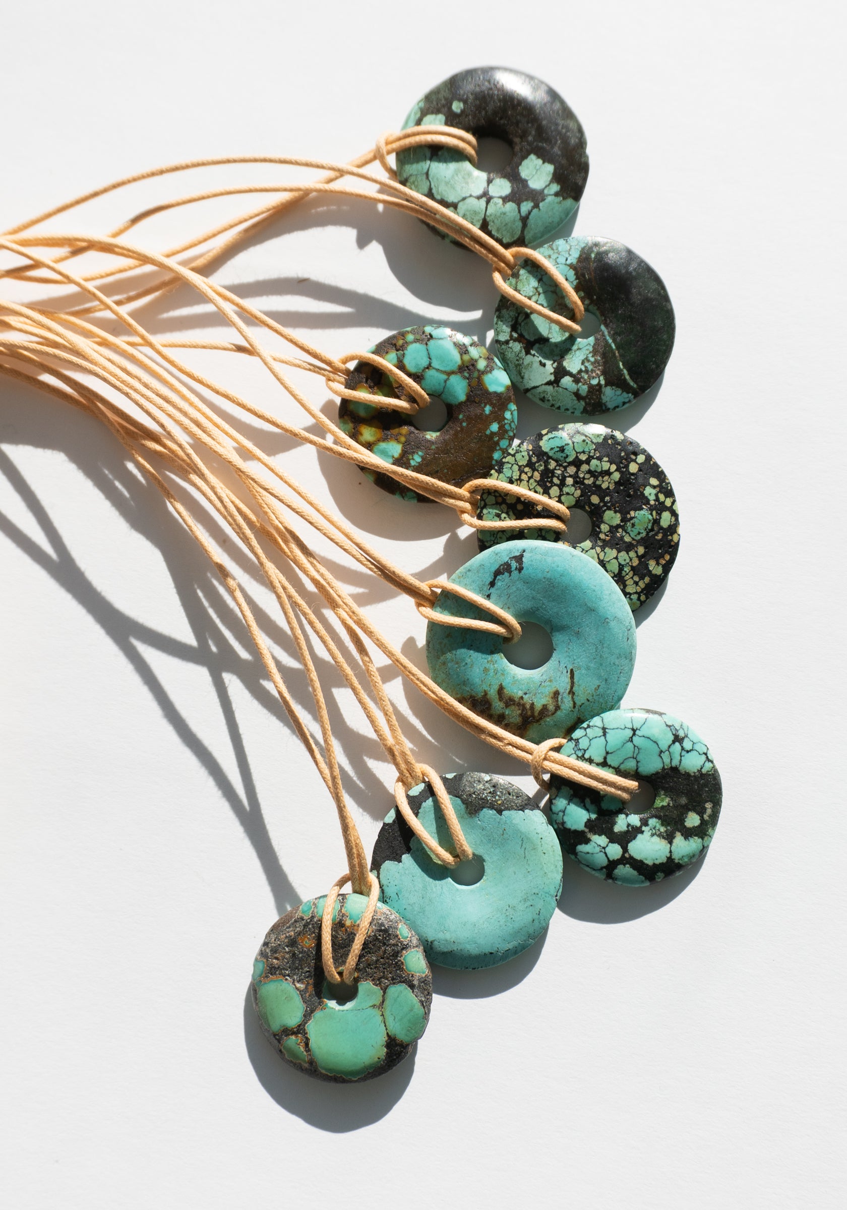 Turquoise Donut Pendant Necklaces