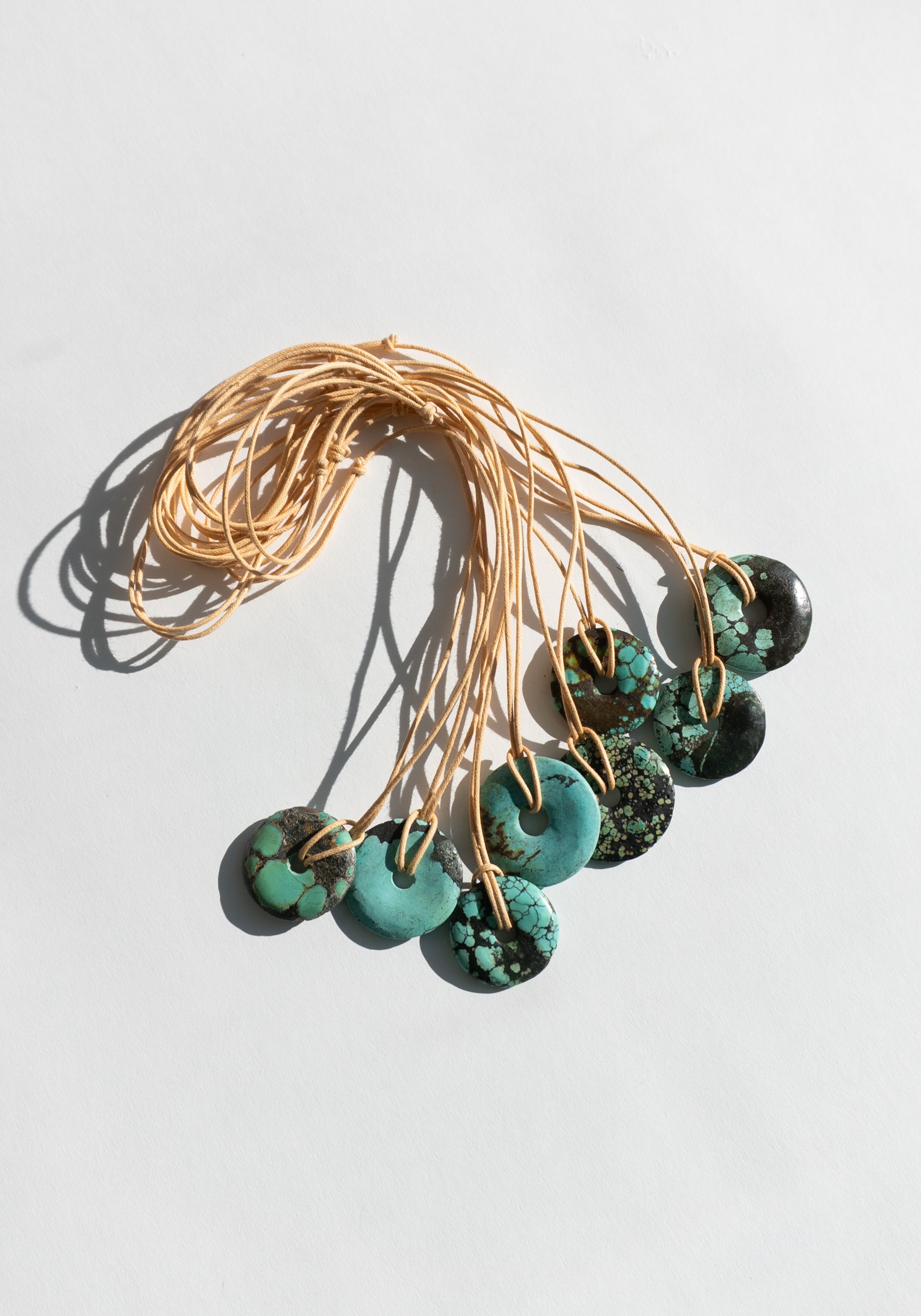 Turquoise Donut Pendant Necklaces