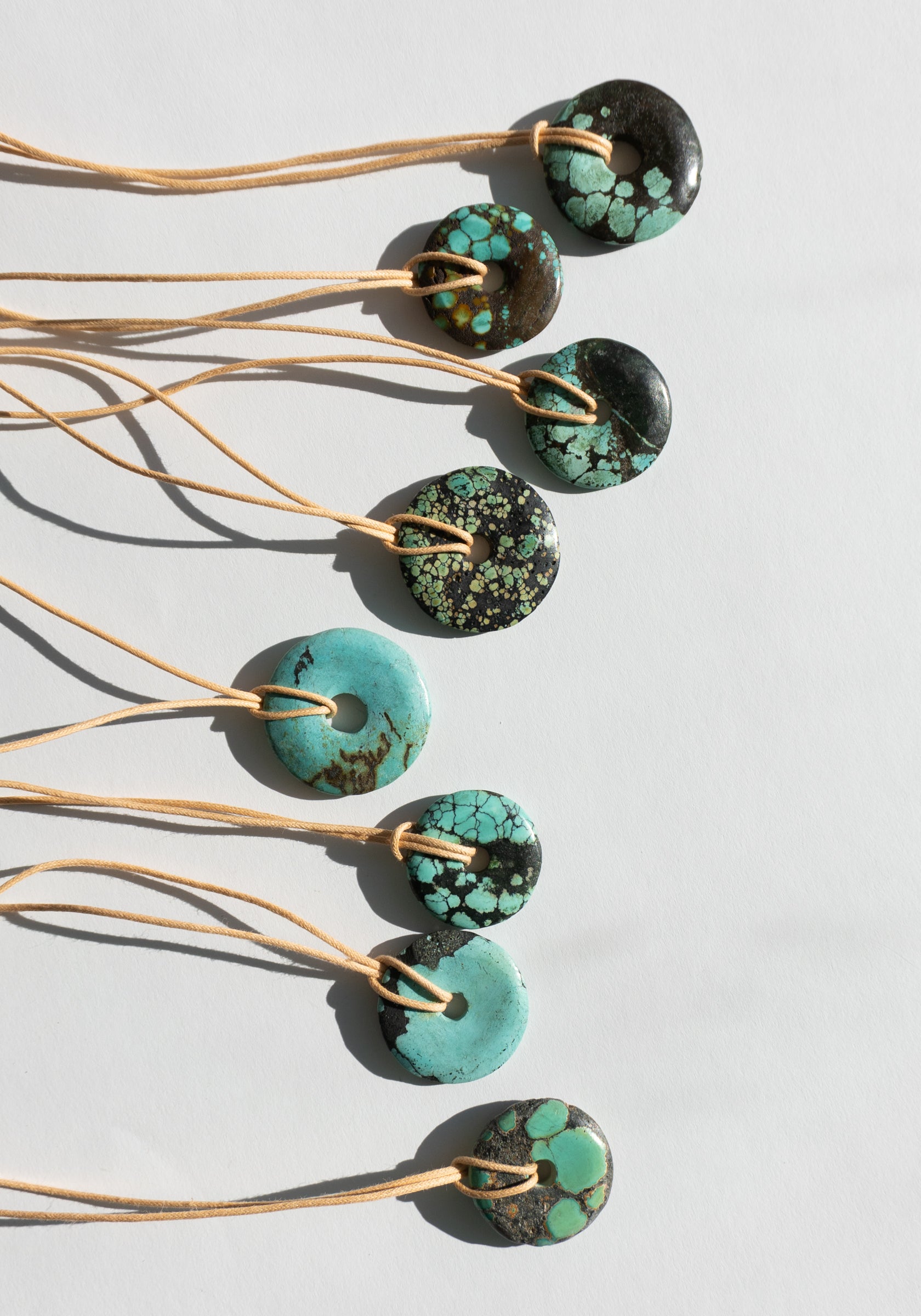 Turquoise Donut Pendant Necklaces