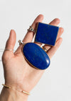 Vintage Oval Sterling Lapis Pendant Necklace