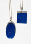 Vintage Oval Sterling Lapis Pendant Necklace