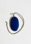 Vintage Oval Sterling Lapis Pendant Necklace