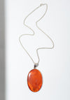 Vintage Sterling Carnelian Pendant Necklace