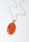 Vintage Sterling Carnelian Pendant Necklace
