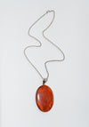 Vintage Sterling Carnelian Pendant Necklace