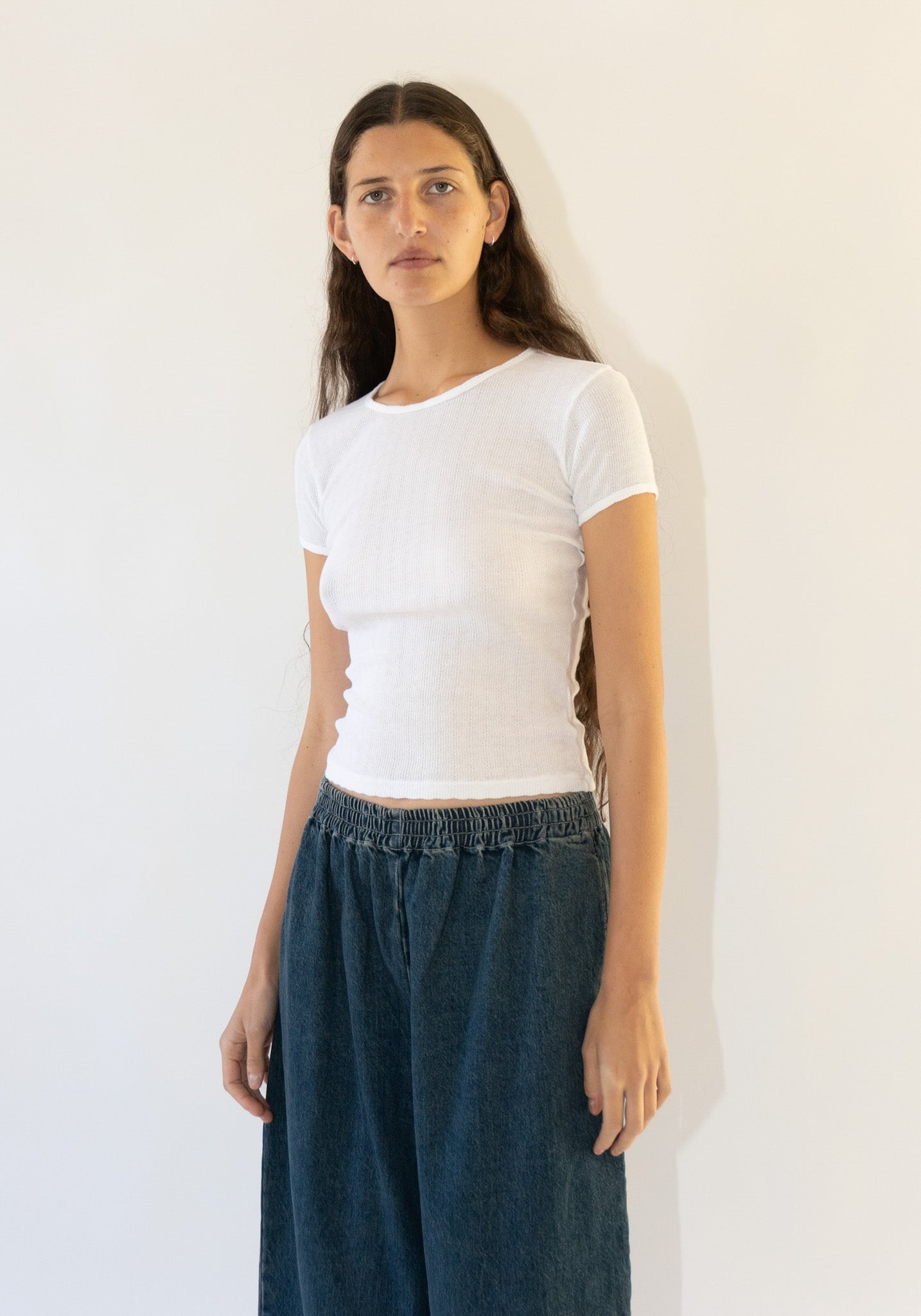 Pointelle Perla Tee in White