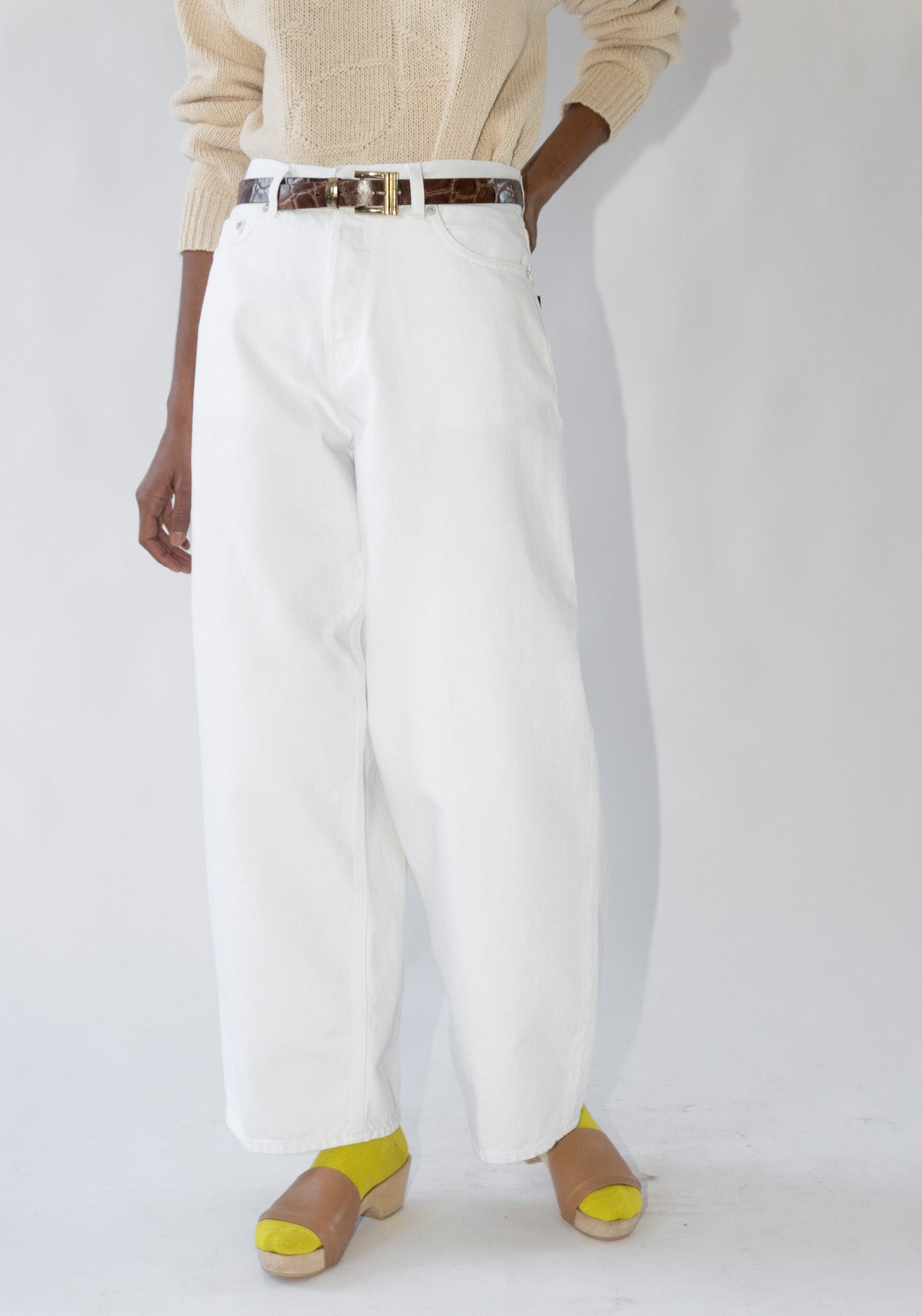 Bethany Wide Leg Jean in Optical White