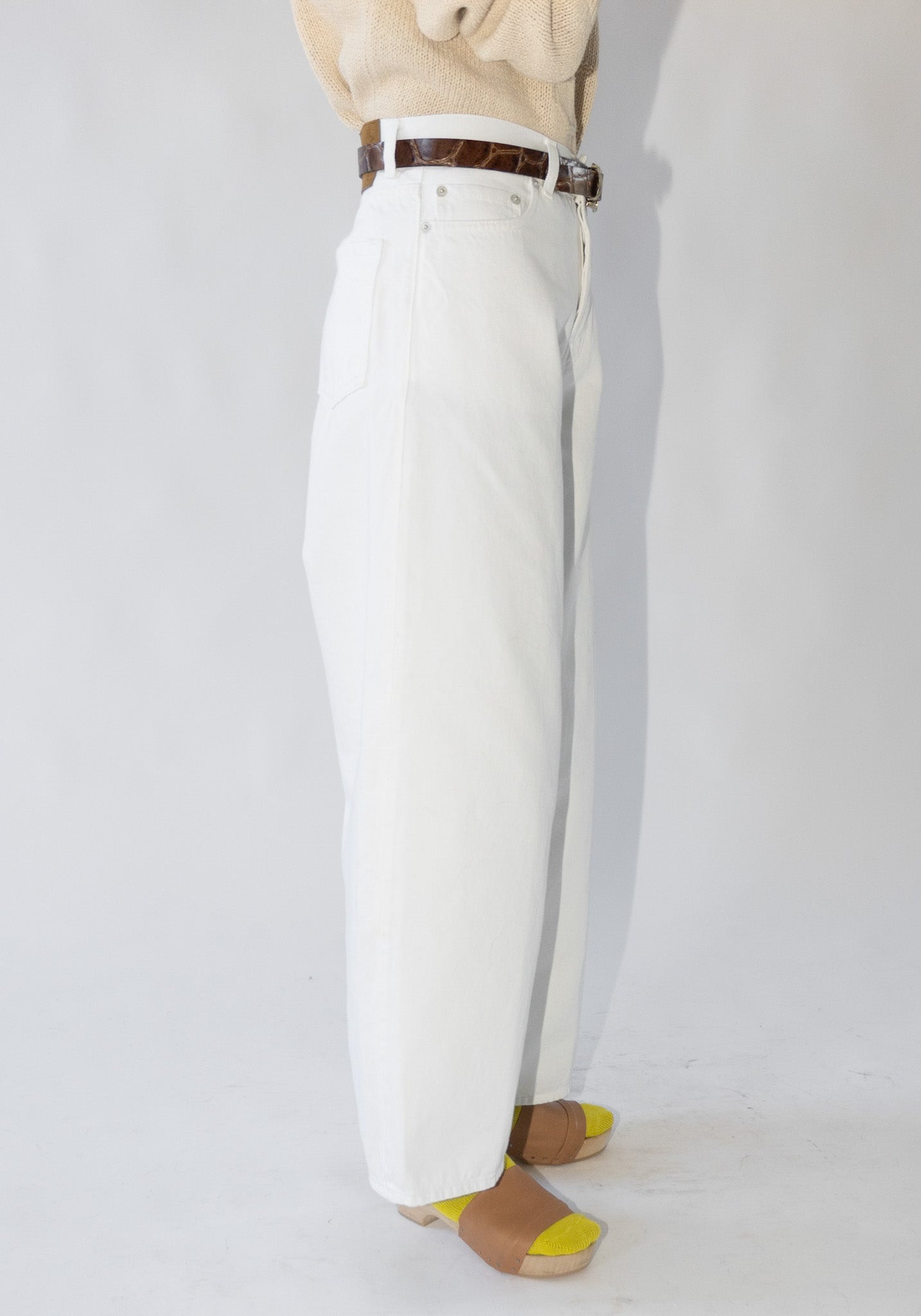 Bethany Wide Leg Jean in Optical White