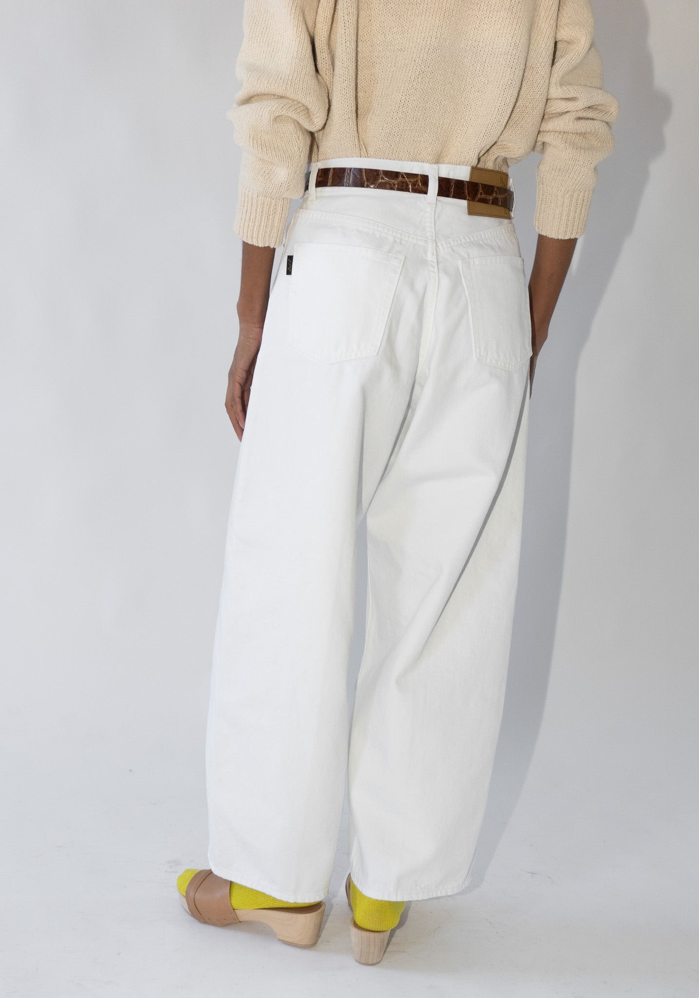 Bethany Wide Leg Jean in Optical White