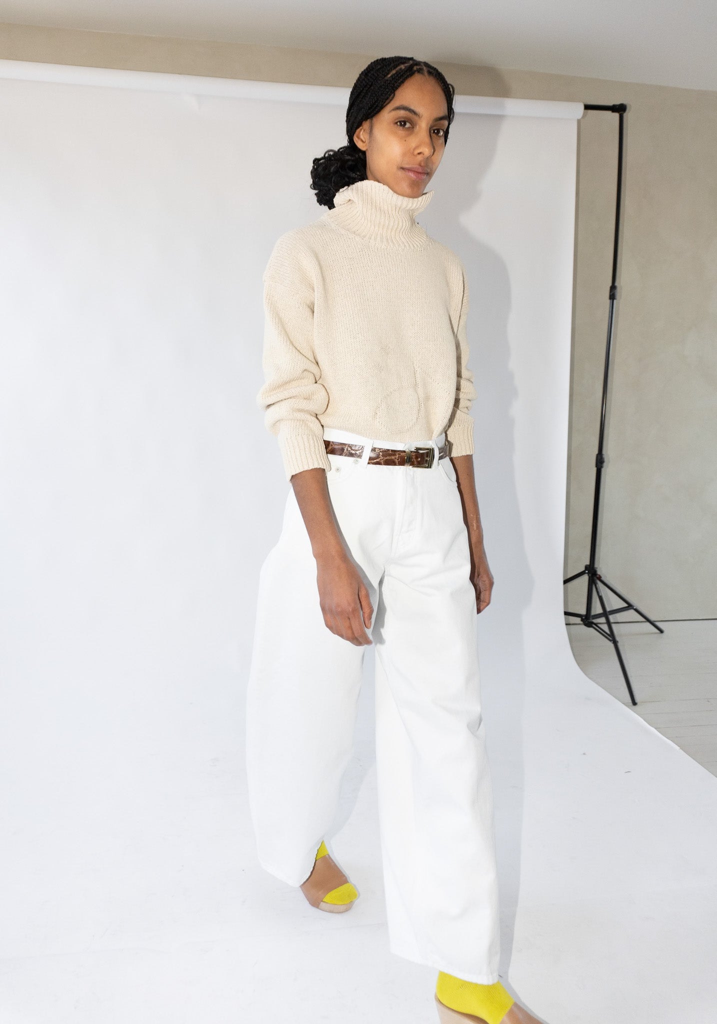 Bethany Wide Leg Jean in Optical White – VESTIGE