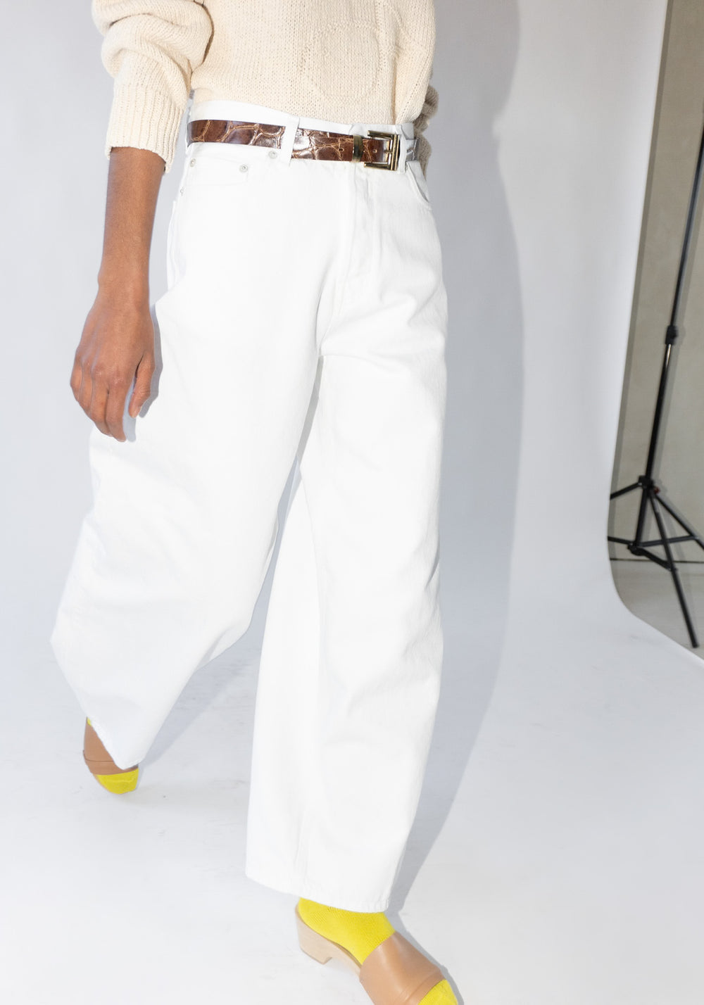 Bethany Wide Leg Jean in Optical White