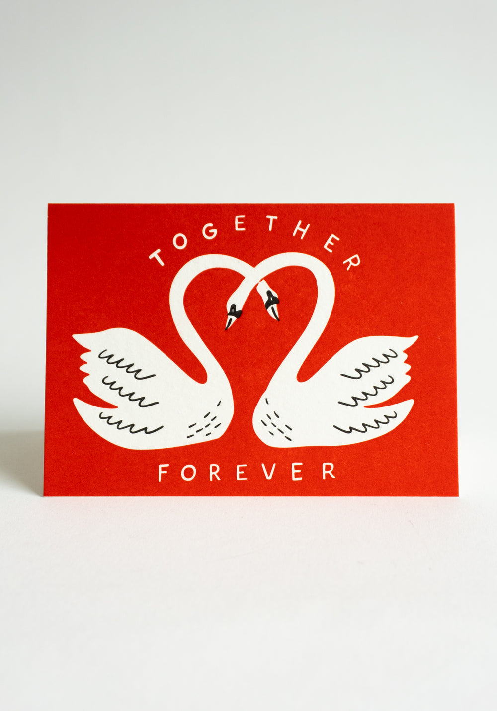 Together Forever Swan Letterpress Greeting Card
