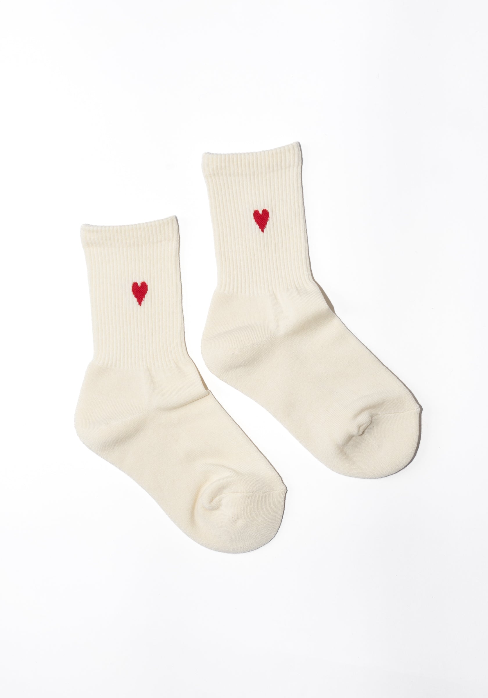 Heart Sporty Crew Sock in White