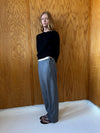 Wool Tie Pant in Grey