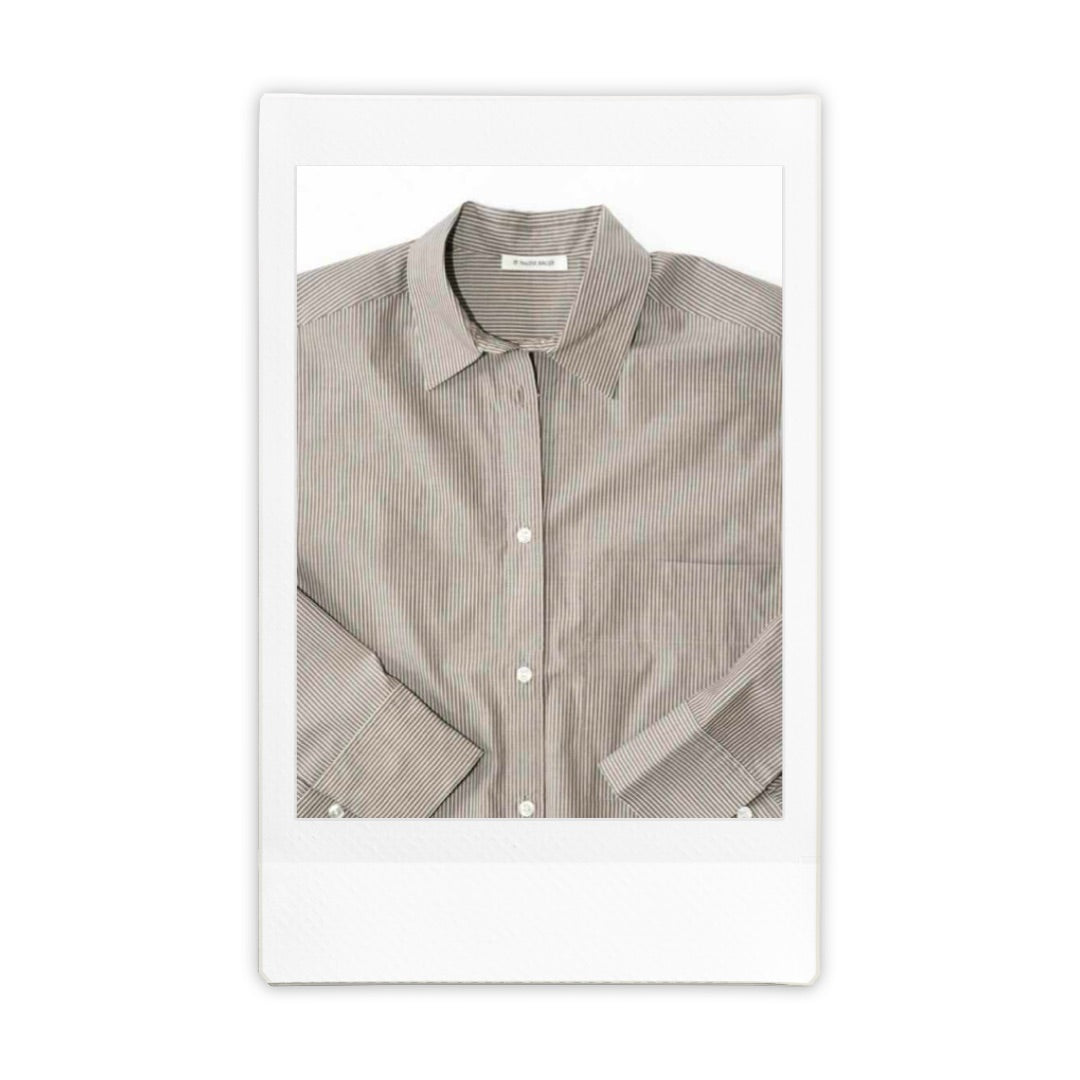 Derris Shirt in Thin Brown Stripe