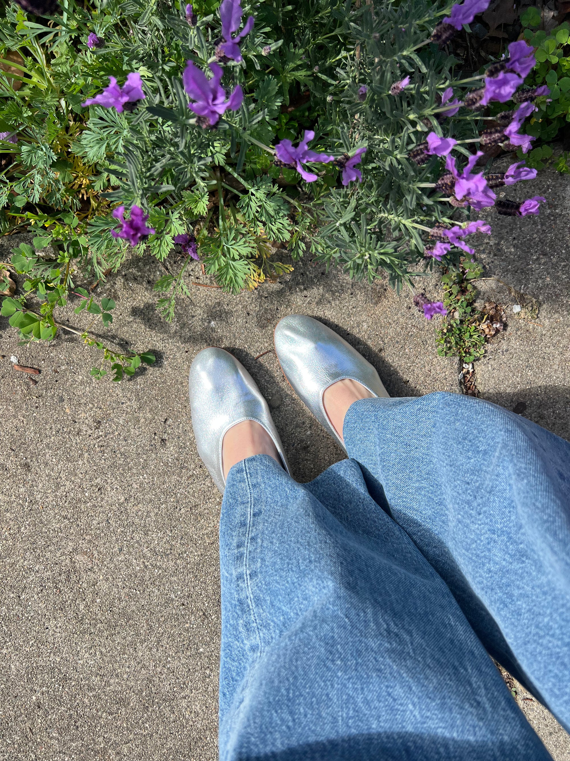 Glove Flats in Silver