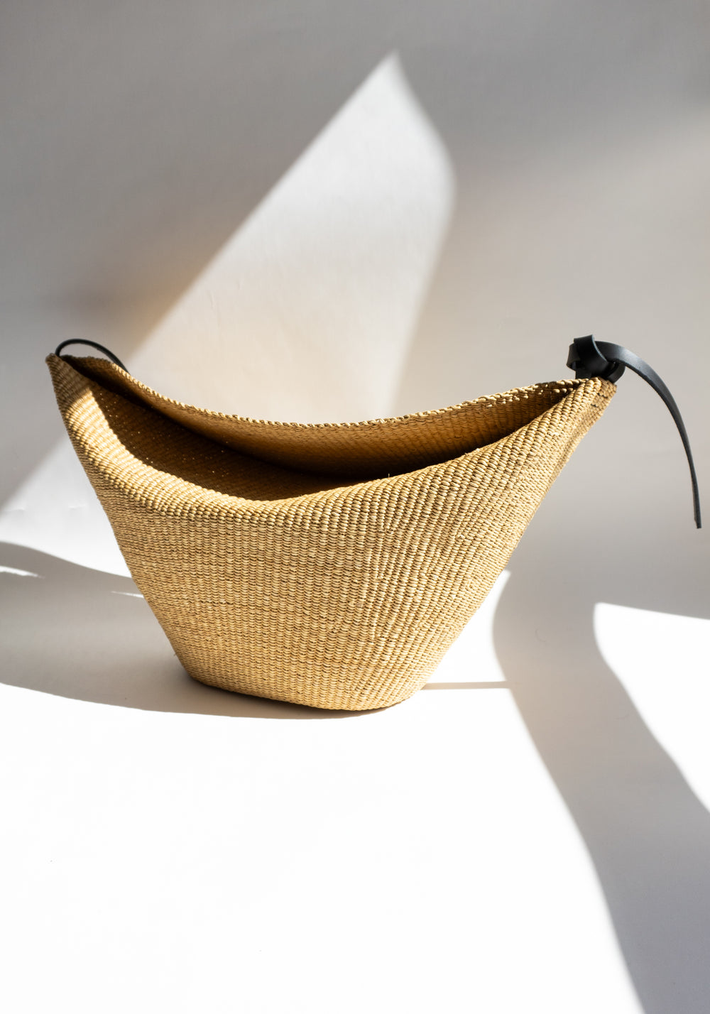 Ines Bressand Large Croissant Straw Bag No.35 in Natural