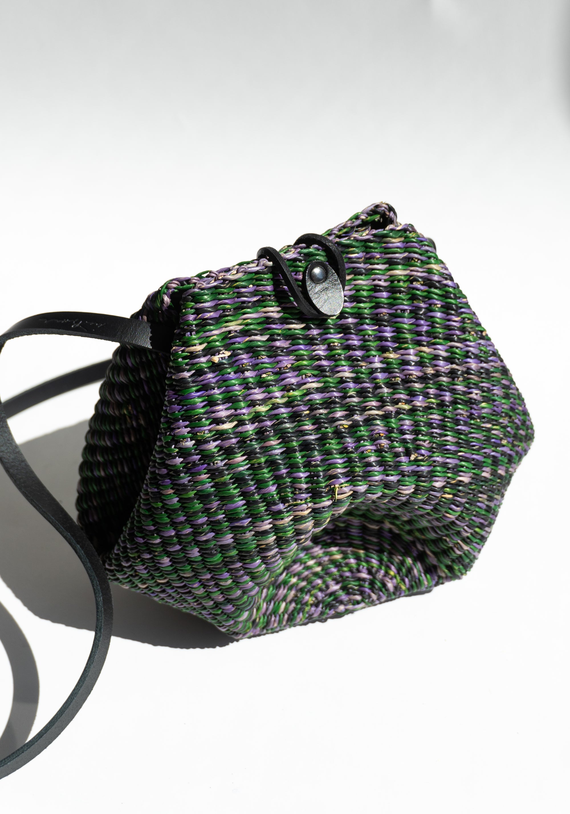 Ines Bressand Mini Shell Straw Bag No.14 in Green