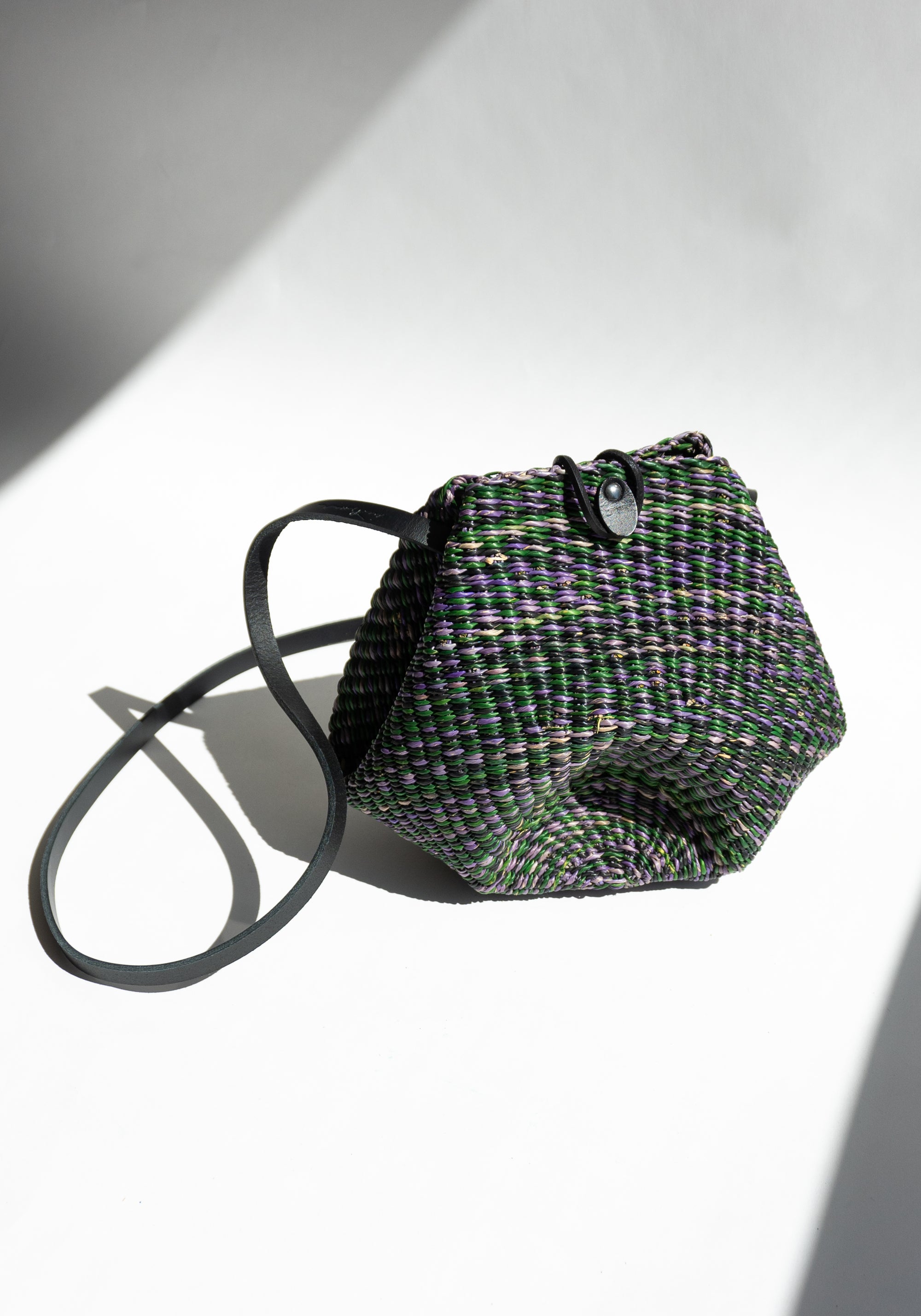 Ines Bressand Mini Shell Straw Bag No.14 in Green