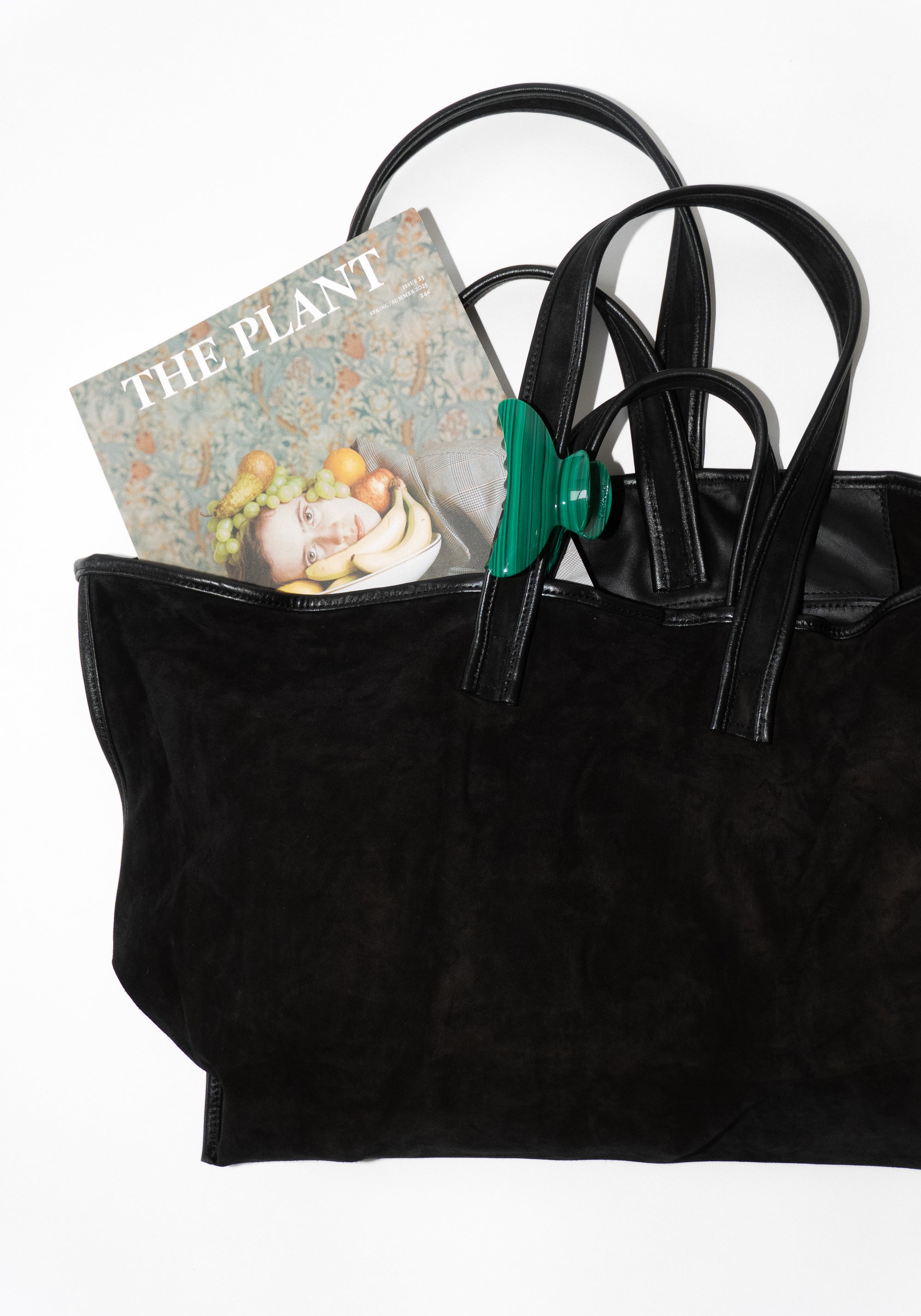 Tote in Black Suede