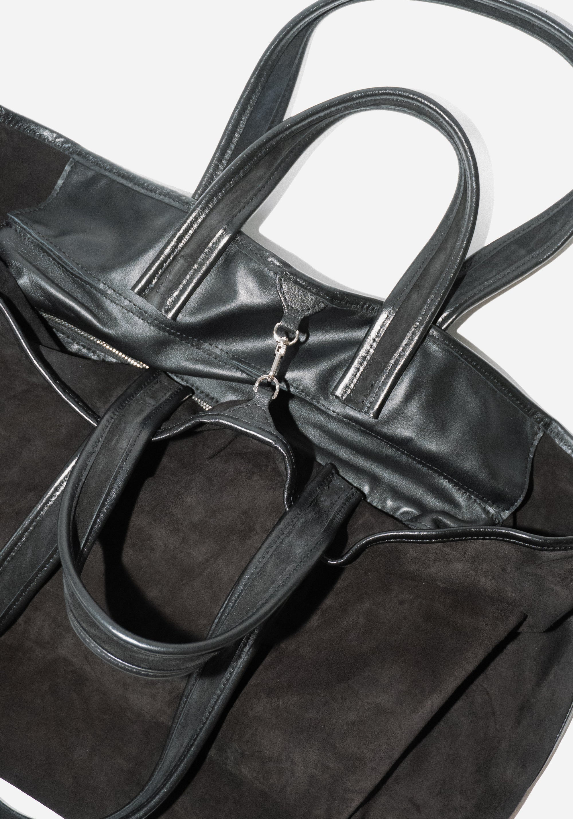 Tote in Black Suede