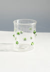 Green Polka Dotted Handblown Glass Cup