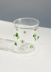 Green Polka Dotted Handblown Glass Cup