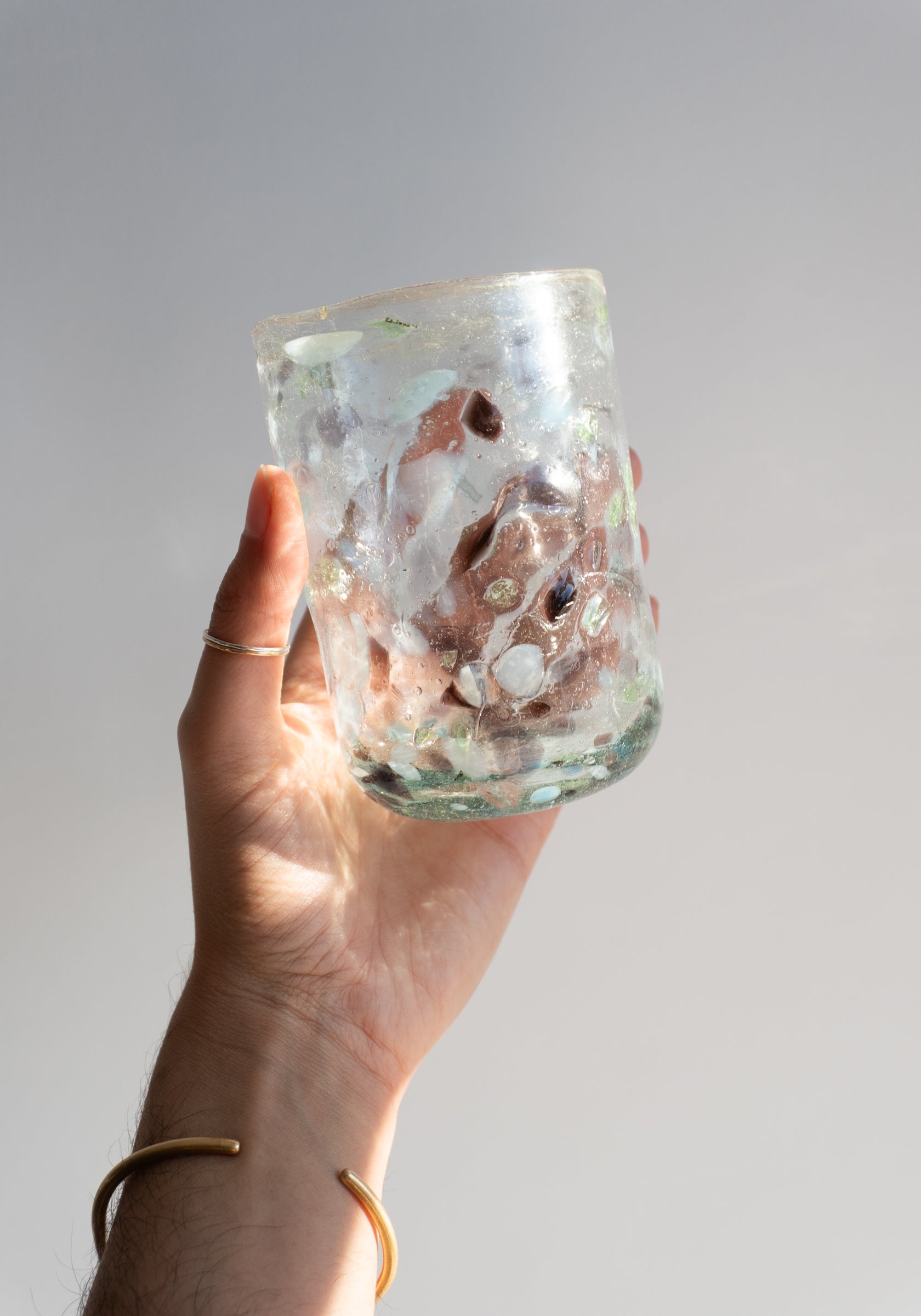 Marbled Handblown Glass Cup