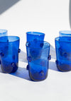 Studded Recycled Blue Glass Cup
