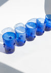 Studded Recycled Blue Glass Cup