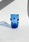 Kiliim Studded Recycled Blue Glass Cup
