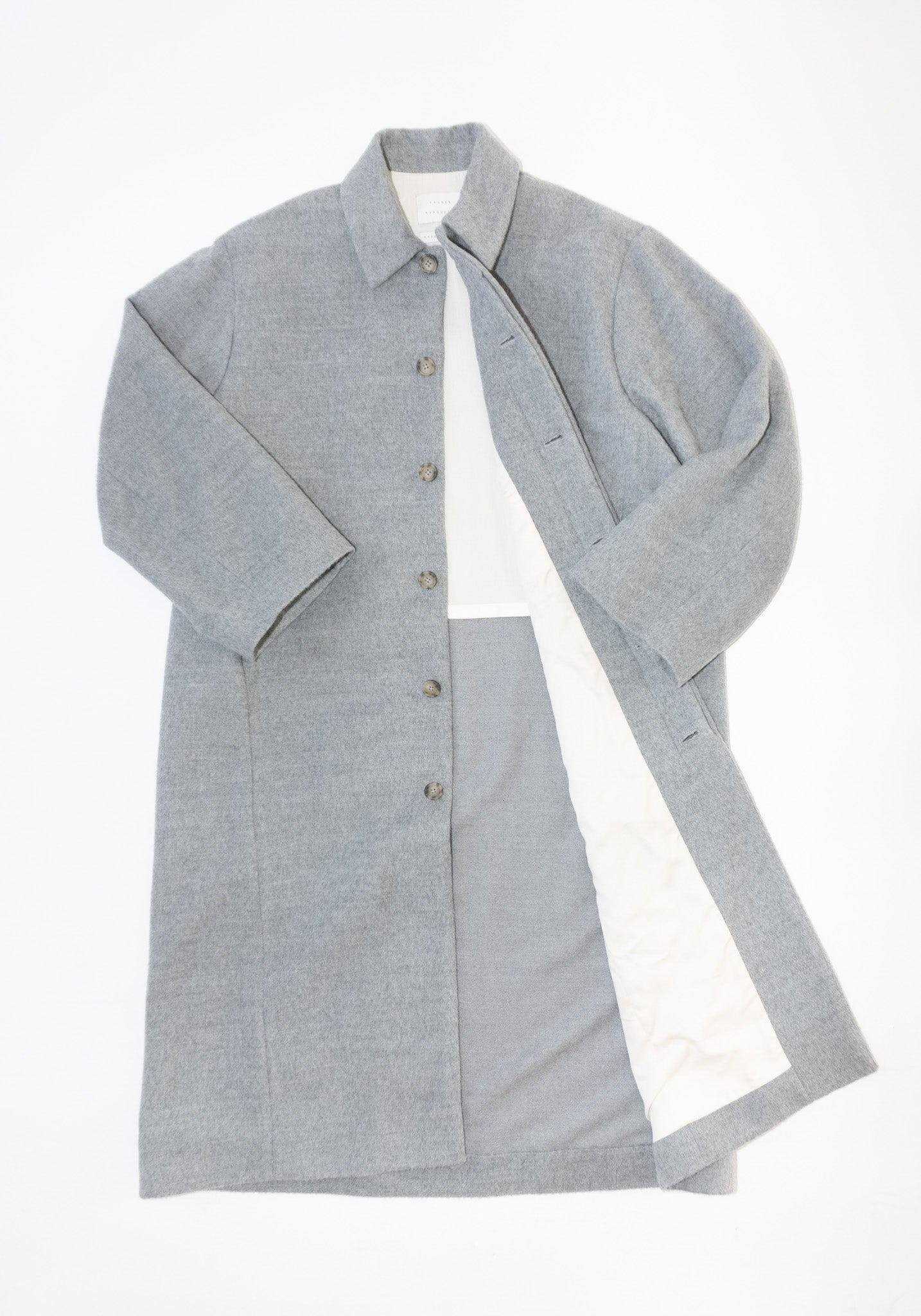 Brushed Car Coat in Light Grey